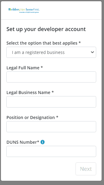 Registering as a Business User