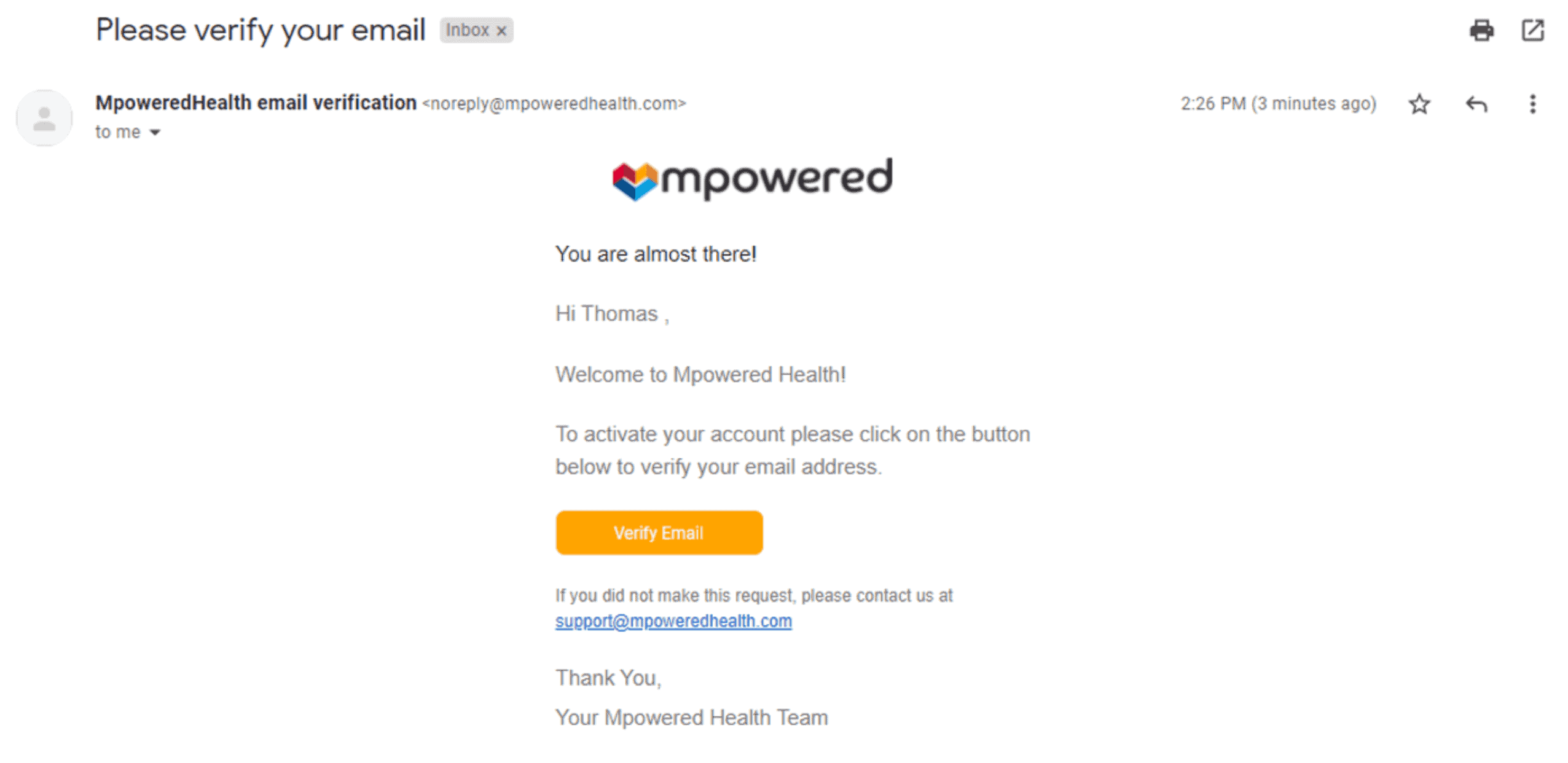 mp-4 Ejemplo de correo electrónico en el que se explica cómo activar una cuenta de Mpowered Health